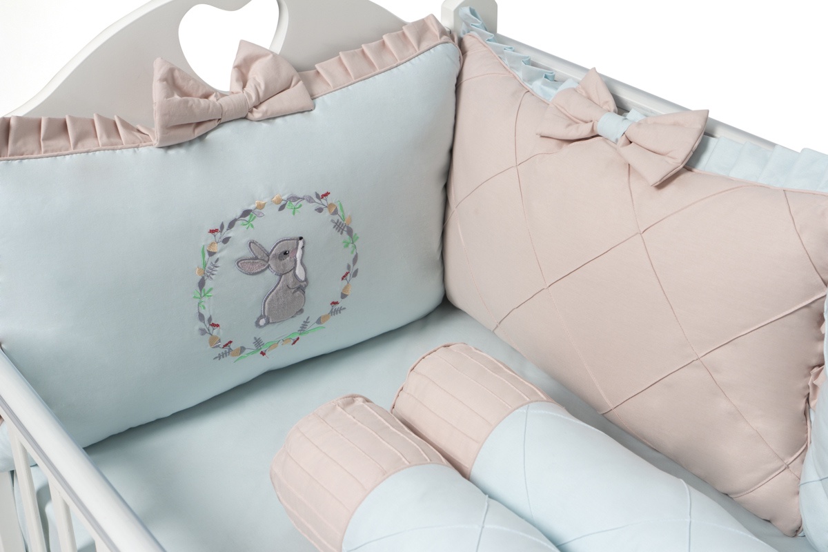 фото Бортики для детской кровати "Mon Lappin" 9 предметов c валиками Ma licorne