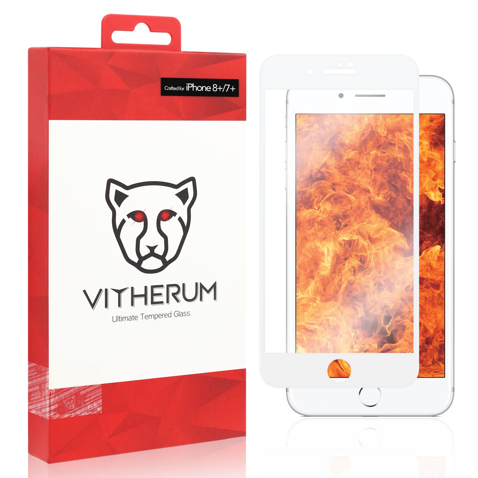 фото Защитное стекло VITHERUM RUBY Ultimate Resistance Tempered Glass с белой рамкой для iPhone 8/7 Plus (VTHRBY0009)