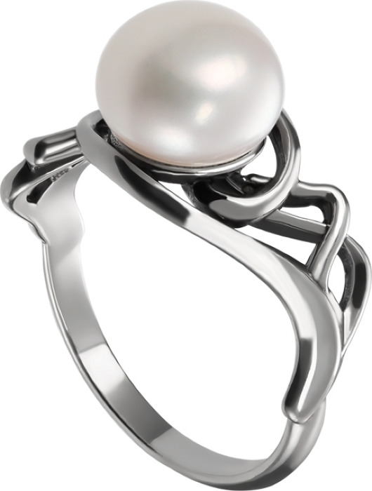 фото Кольцо Самородок из серебра с жемчугом