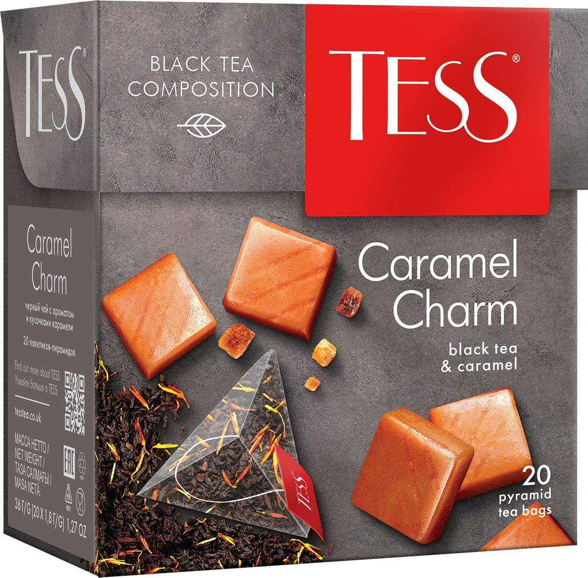 фото Чай в пирамидках Tess Caramel Charm, черный, 20 шт