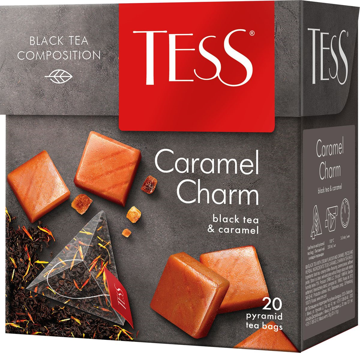 фото Чай в пирамидках Tess Caramel Charm, черный, 20 шт