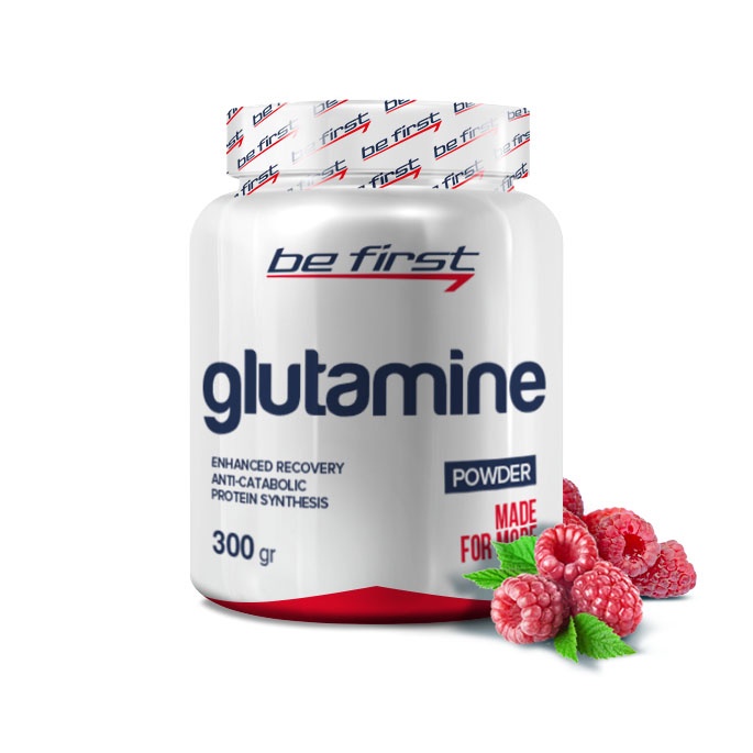 фото Глютамин Be First Glutamine Powder 300 гр, малина