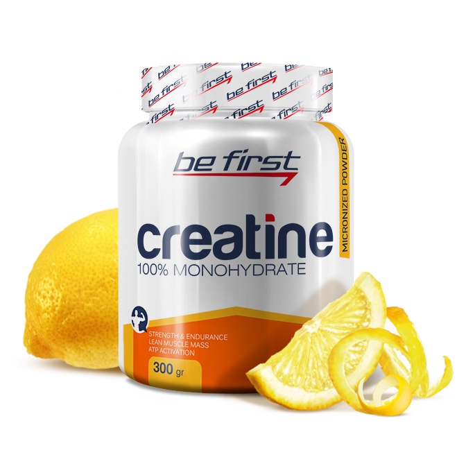 фото Креатин моногидрат Be First Creatine Monohydrate Micronized Powder 300 гр, лимон