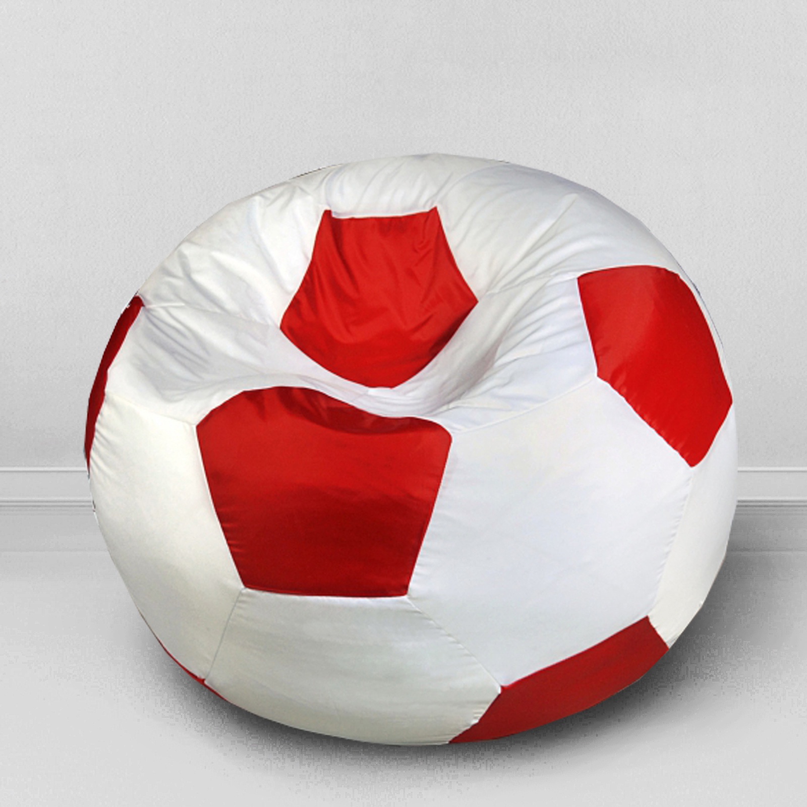 фото Кресло-мешок "мяч" MyPuff, оксфорд, Спартак, (белый с красным)
