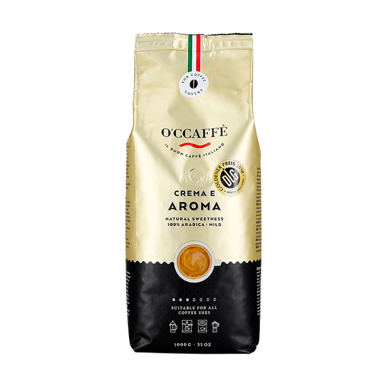 фото O'CCAFFE Crema E Aroma 100% Arabica кофе в зернах, 1 кг