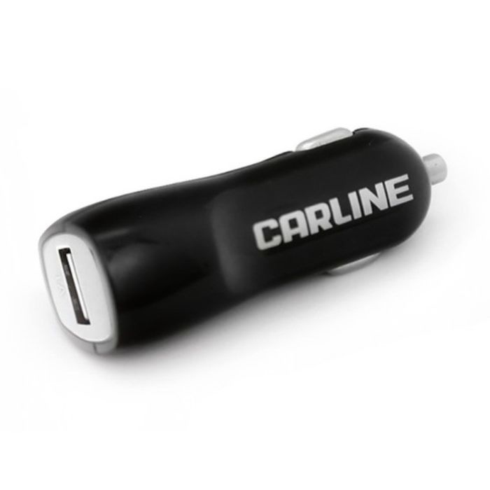 фото Адаптер автомобильный CARLINE 2хUSB (1A и 2.1А) в прикуриватель 12/24В, цвет черный, упаковка запаянный блистер.