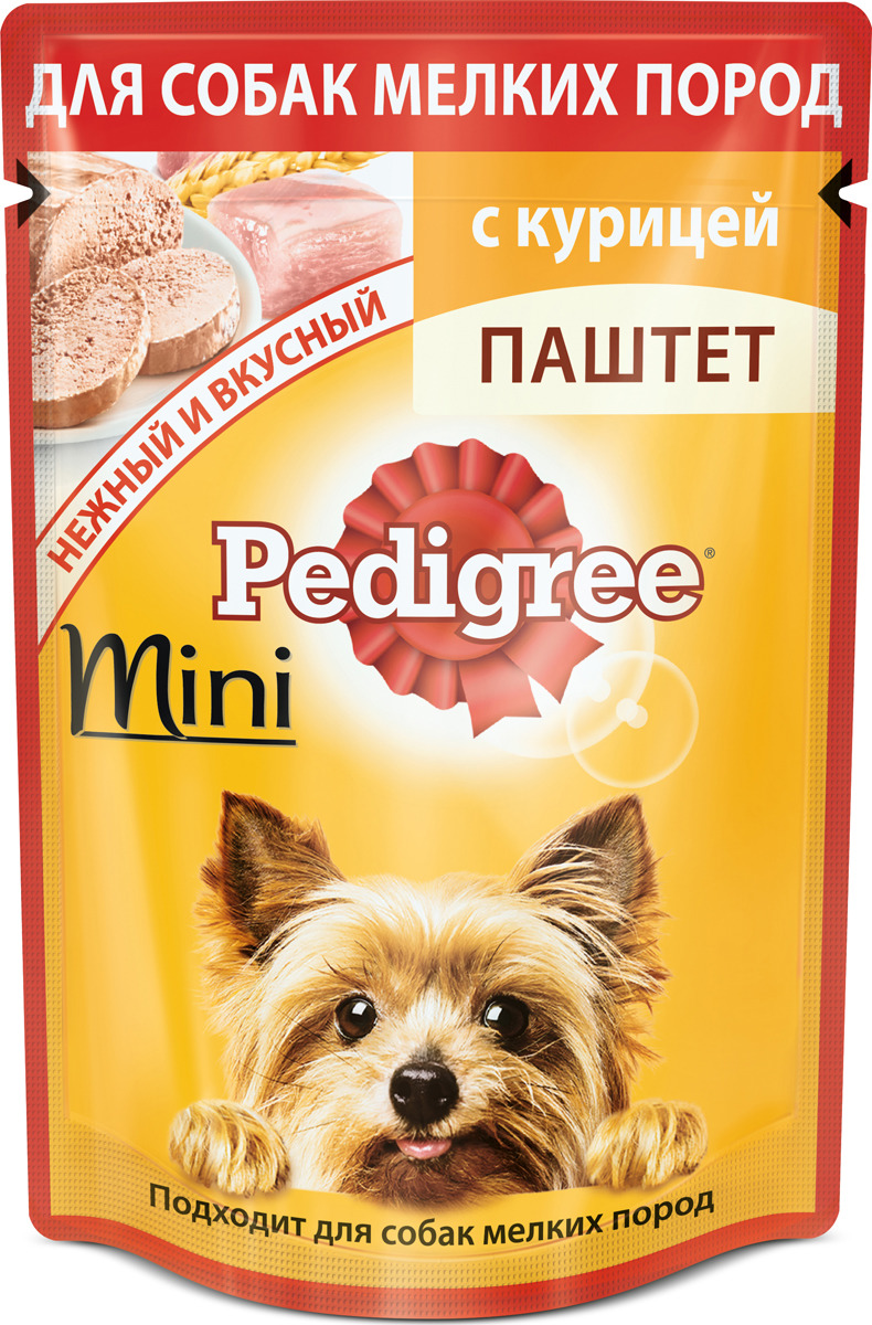 фото Консервы "Pedigree" для собак мелких пород, паштет с курицей, 80 г