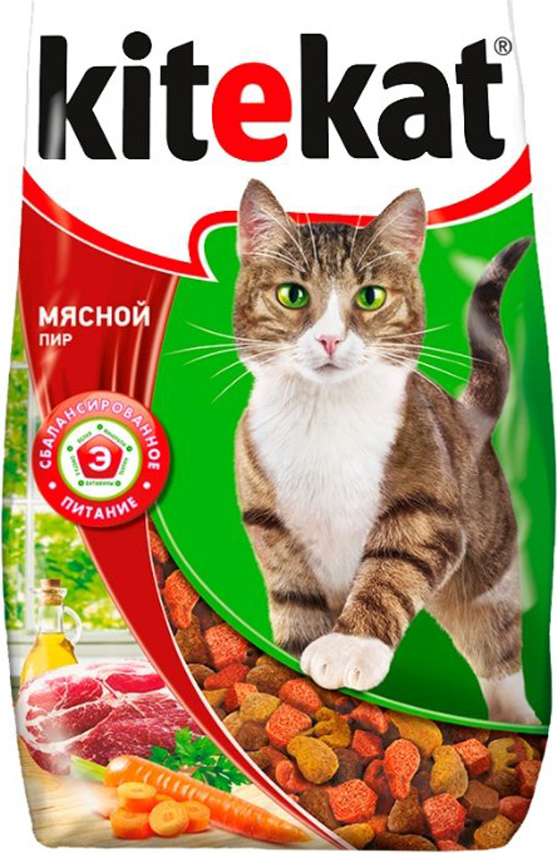 фото Корм сухой для кошек "Kitekat", мясной пир, 1,9 кг