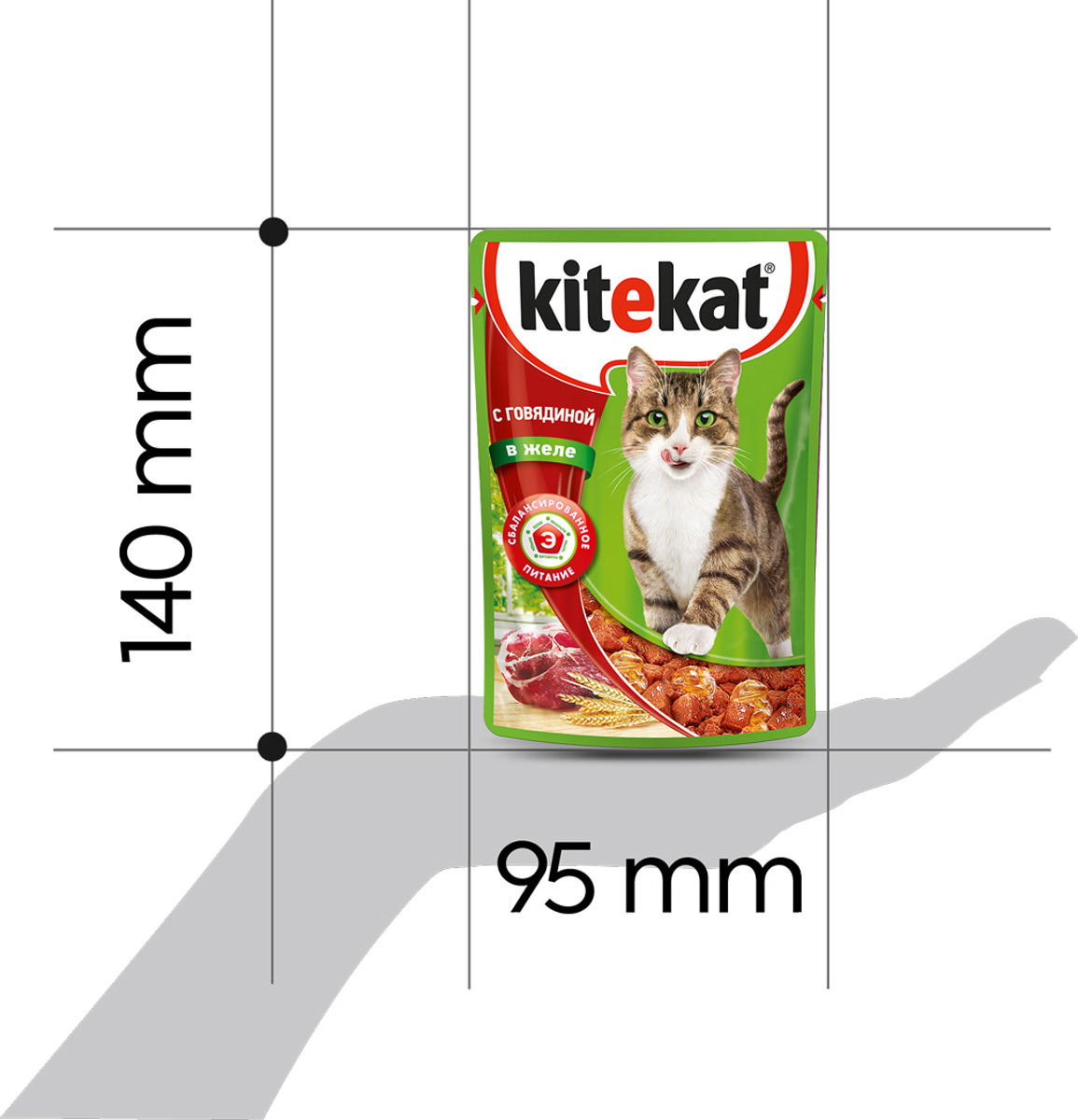 фото Консервы "Kitekat" для взрослых кошек, с говядиной в желе, 85 г х 28 шт