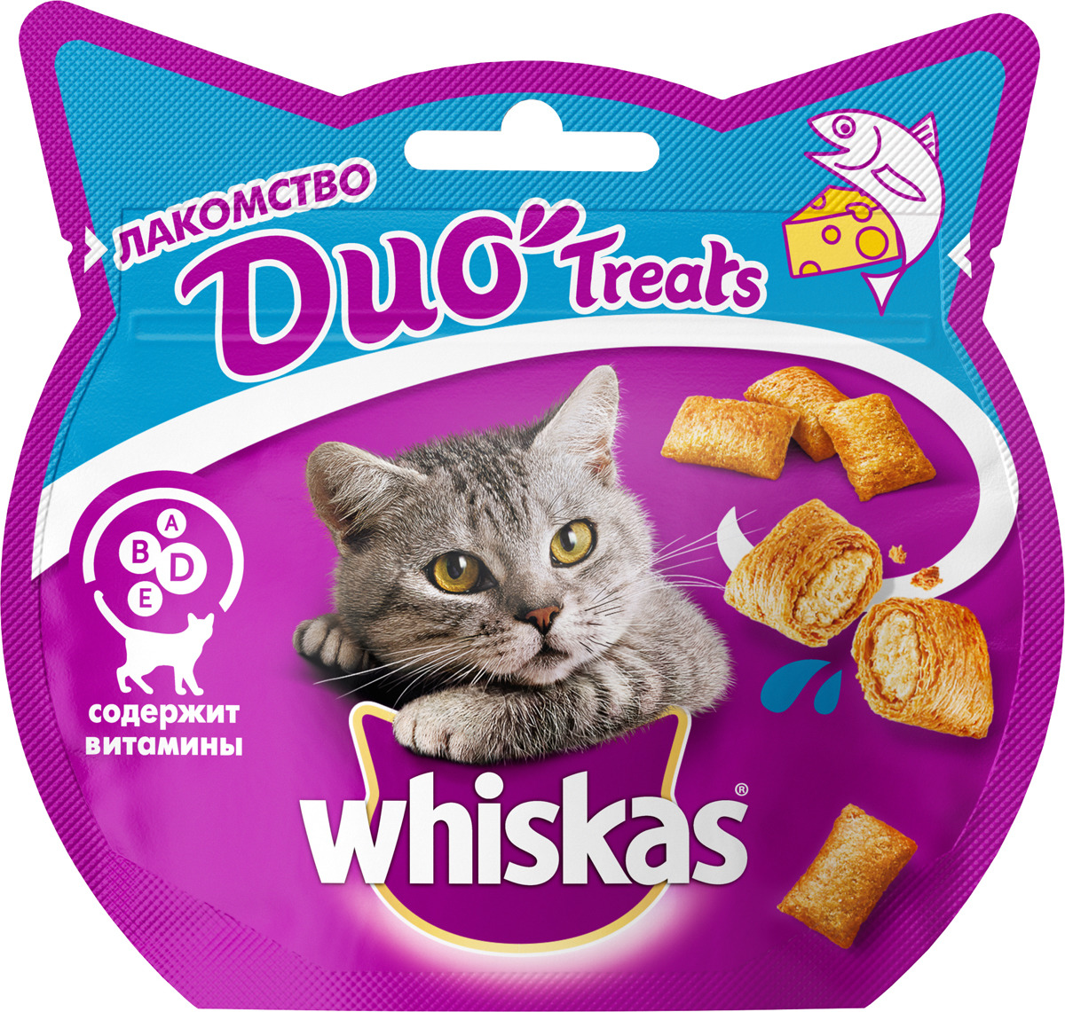 фото Лакомство для кошек Whiskas "Duo Treats", c лососем и сыром, 40 г