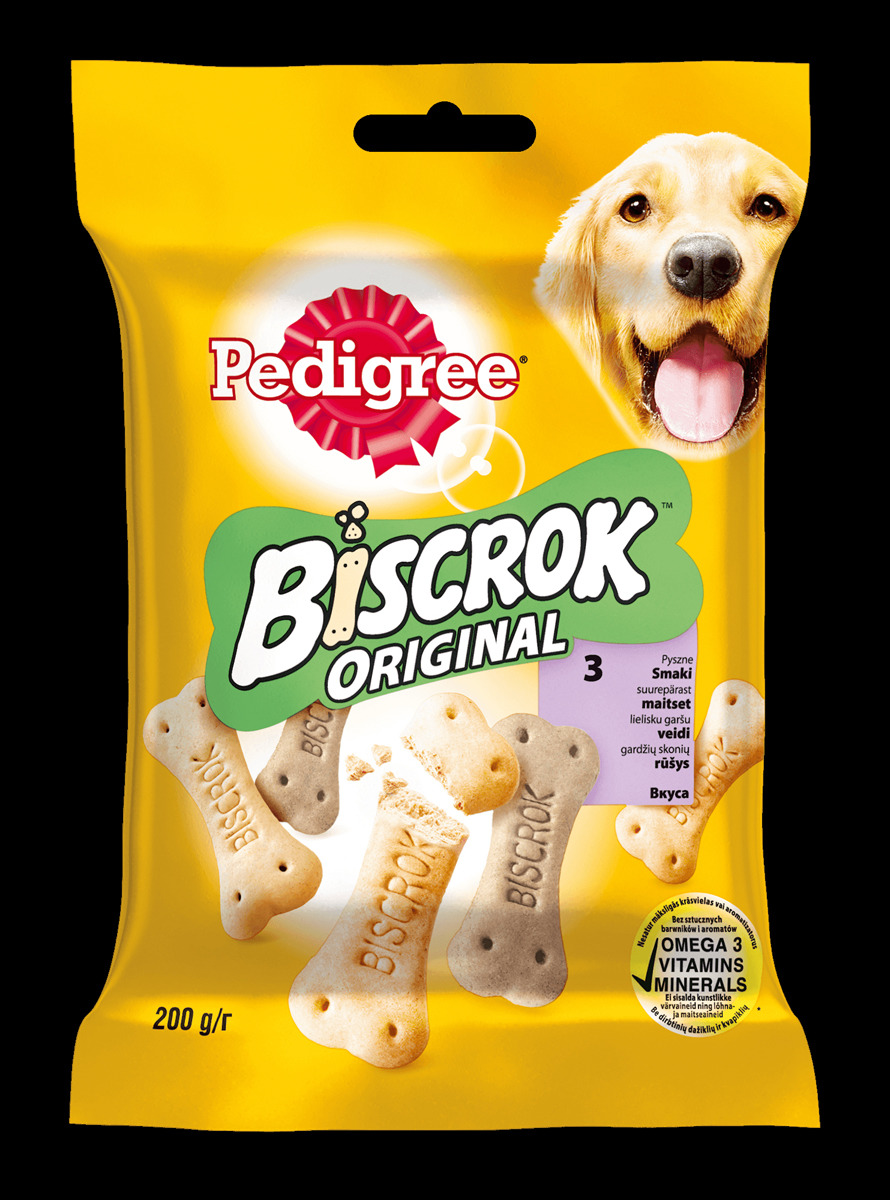 фото Лакомство для взрослых собак Pedigree "Biscrok", бисквитные косточки ассорти, 200 г