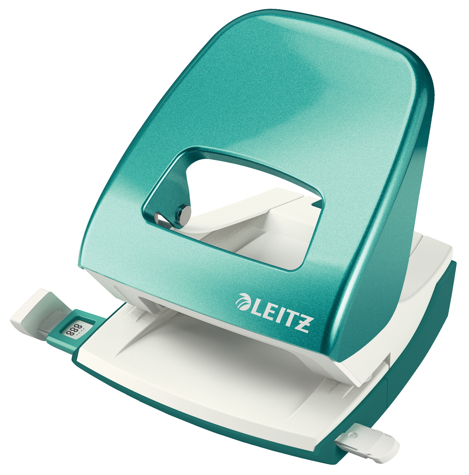 Дырокол металлический Leitz NeXXT, 30 листов, бирюзовый металлик, блистер Дырокол металлический Leitz NeXXT, 30 листов, бирюзовый металлик, блистер