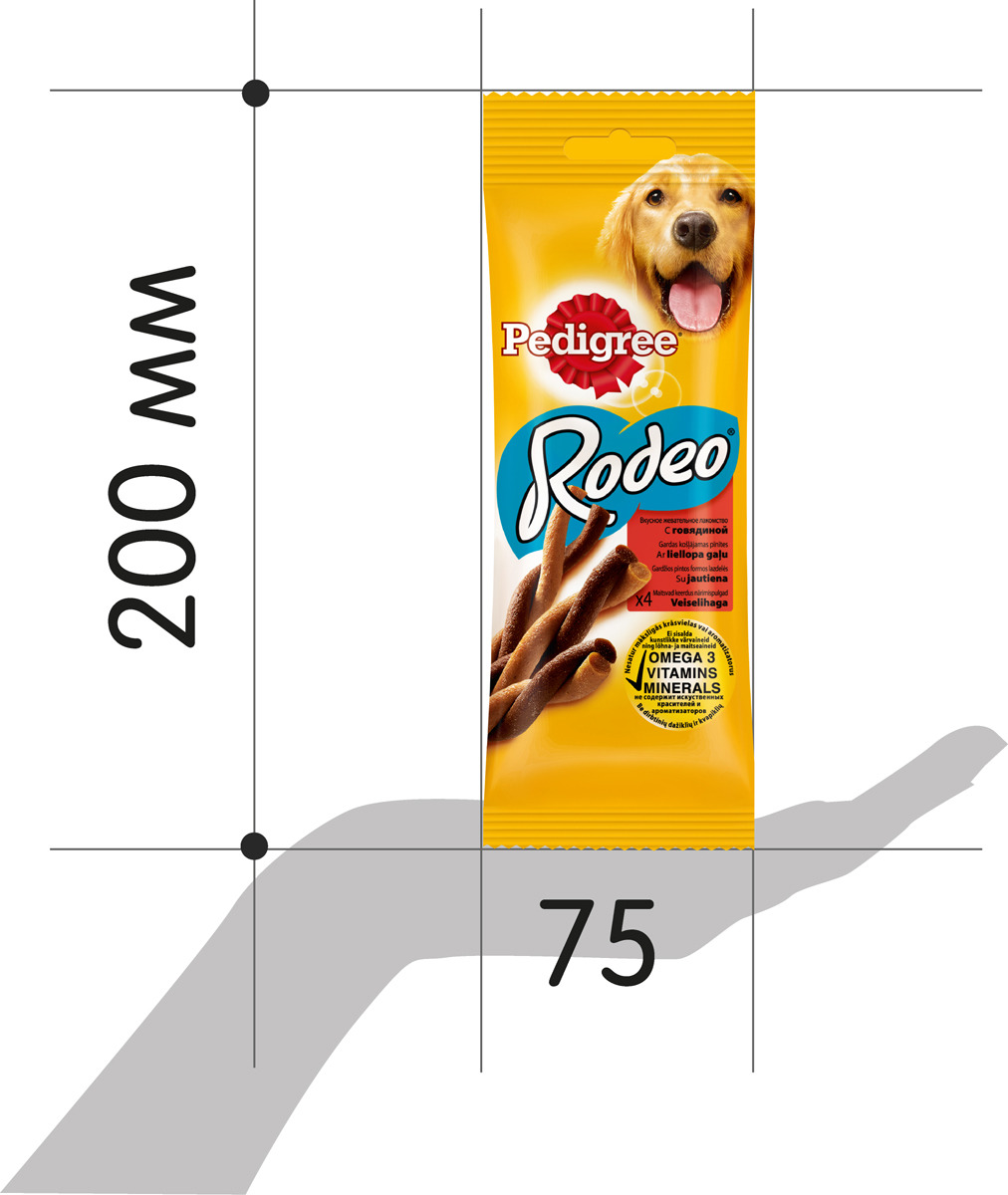 фото Лакомство для собак Pedigree "Rodeo", мясные косички, 70 г