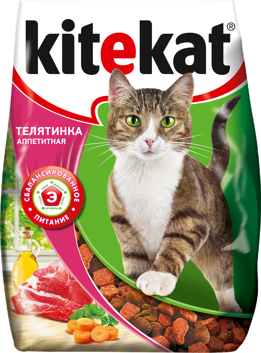 фото Корм сухой для кошек "Kitekat", телятина аппетитная, 350 г