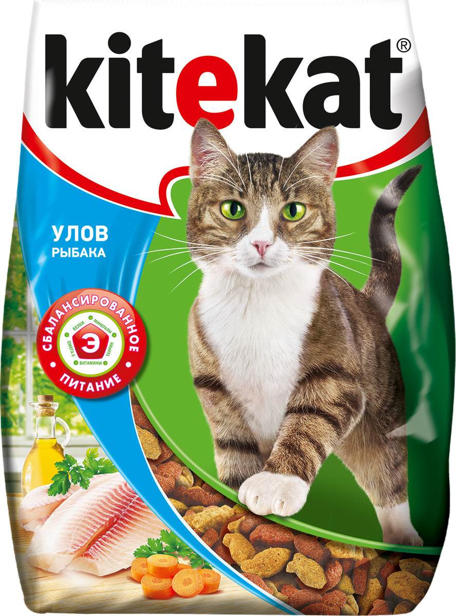 фото Корм сухой для кошек "Kitekat", улов рыбака, 350 г