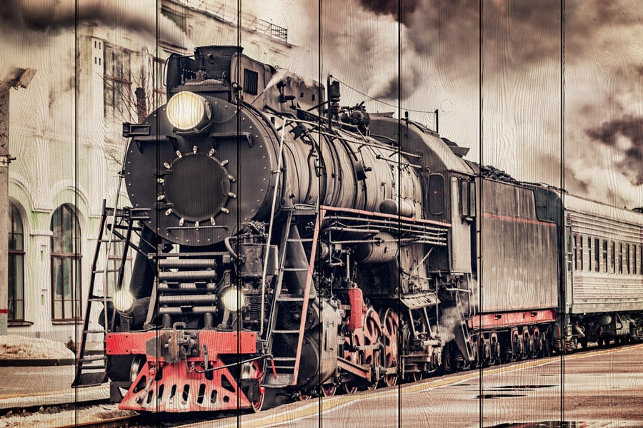 фото Старый поезд 60 х 90 см Дом корлеоне