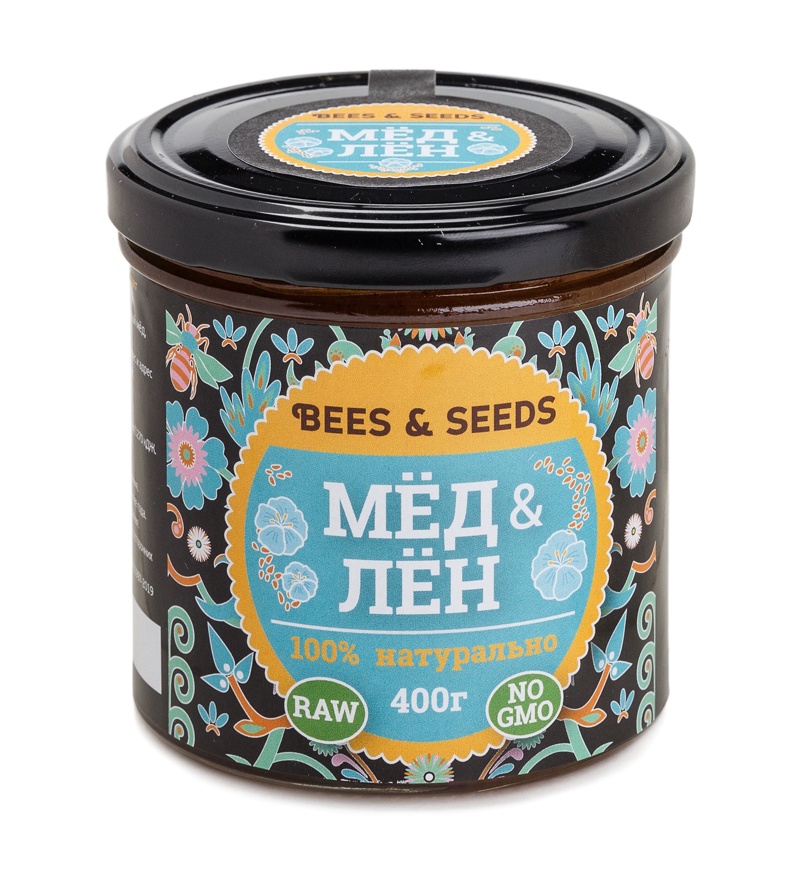 фото Медовый урбеч Мёд и лён - Детокс и укрепление организма, 400 г Bees & seeds