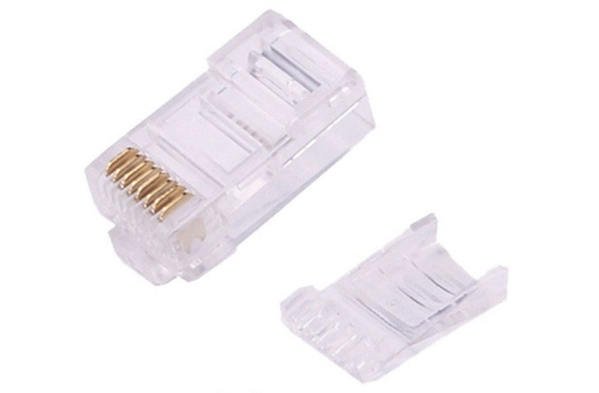 фото Штекер RJ45 (8P8C) для кабеля CAT6, со вставкой, 100шт LAZSO APJ15(100)