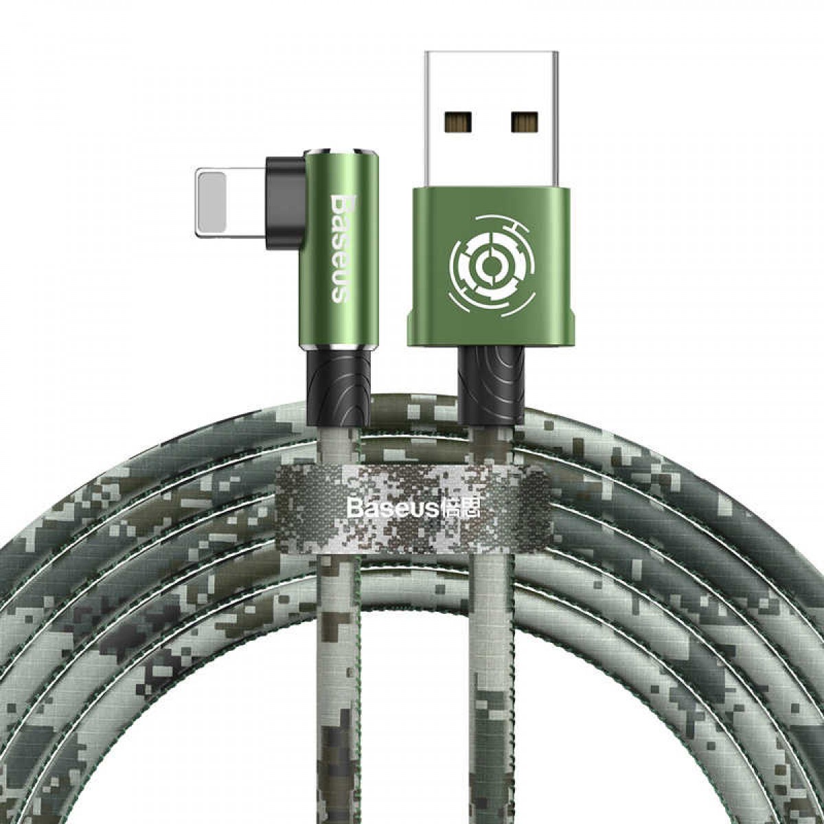 фото Кабель Baseus Camouflage Mobile Game Cable USB For iPhone 2.4A 1m Green