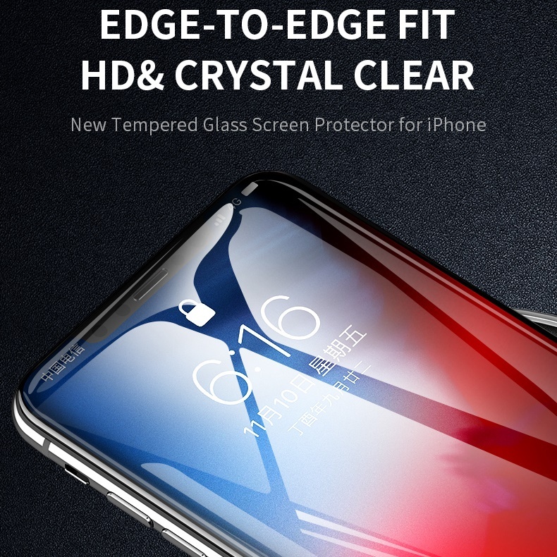 фото Стекло защитное полноэкранное Rock HD Full Tempered Glass Screen Protector 0,26 мм для iPhone Xr, прозрачное