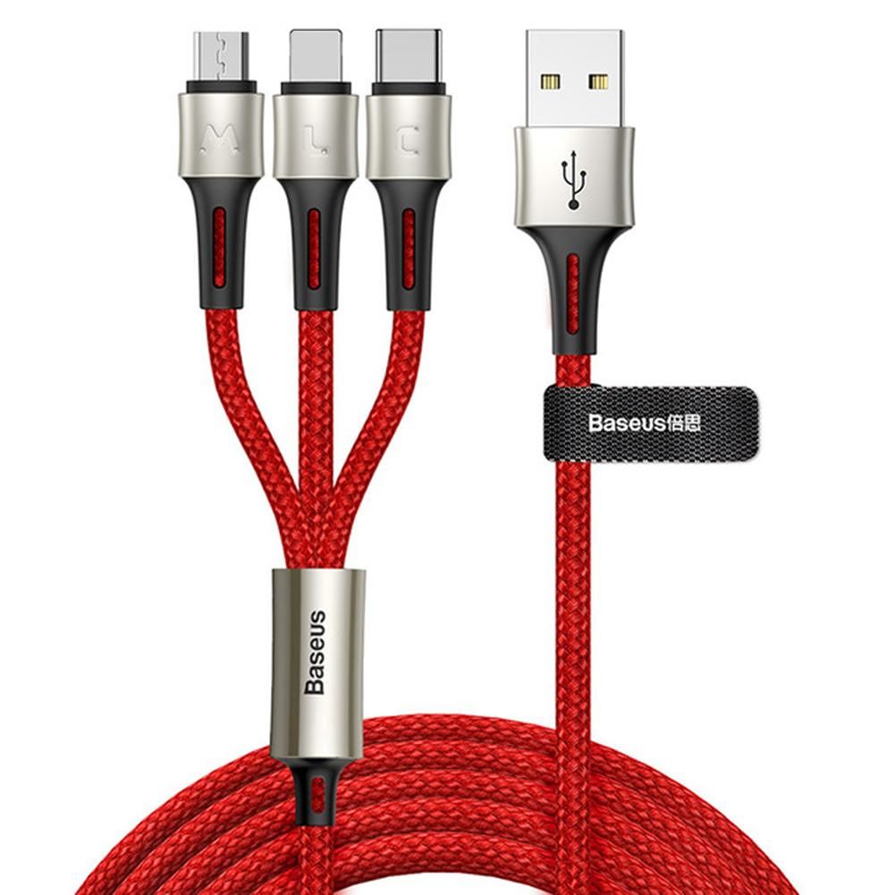 фото Кабель Baseus caring touch selection 1-in-3 USB cable 1.2m Red