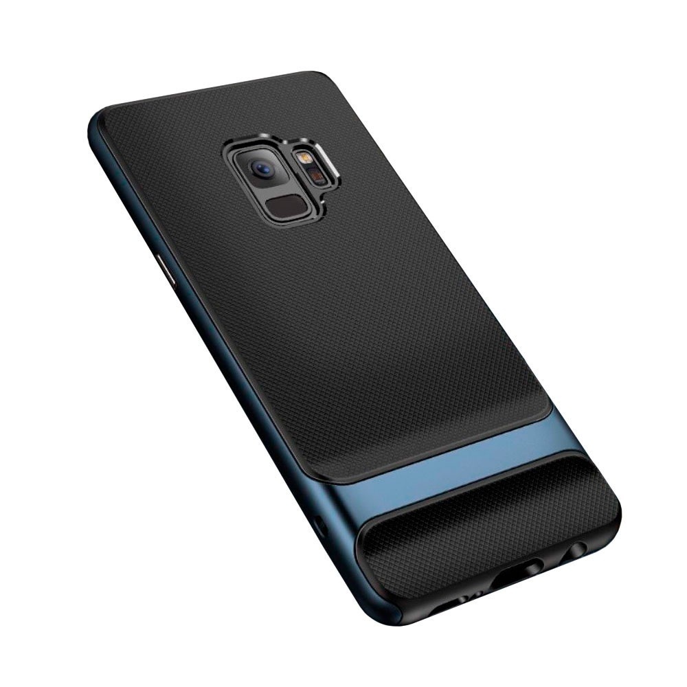 фото Двухкомпонентный TPU-PC чехол накладка Rock Royce Series для Samsung Galaxy S9, темно-синий