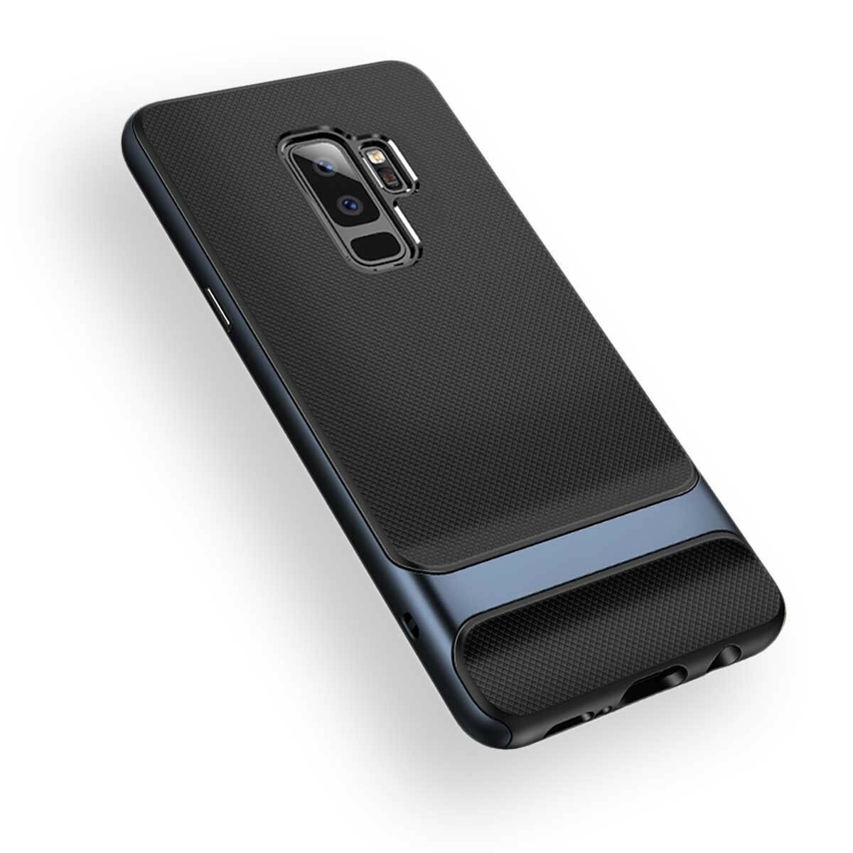 фото Двухкомпонентный TPU-PC чехол накладка Rock Royce Series для Samsung Galaxy S9+, темно-синий