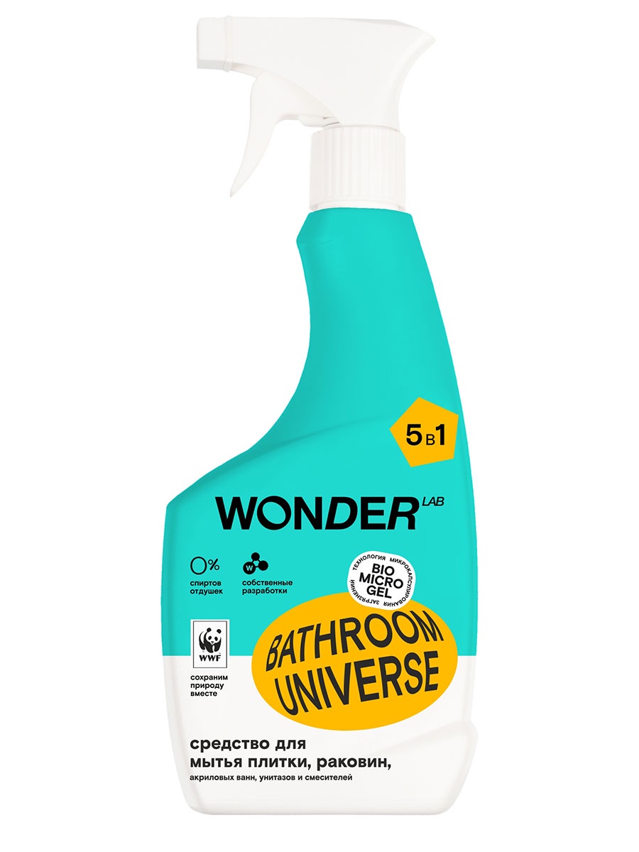 фото WL500BU Средство для мытья плитки, раковин, акриловых ванн, унитазов Bathroom Universe, 5 в 1, 0.5 л Wonder