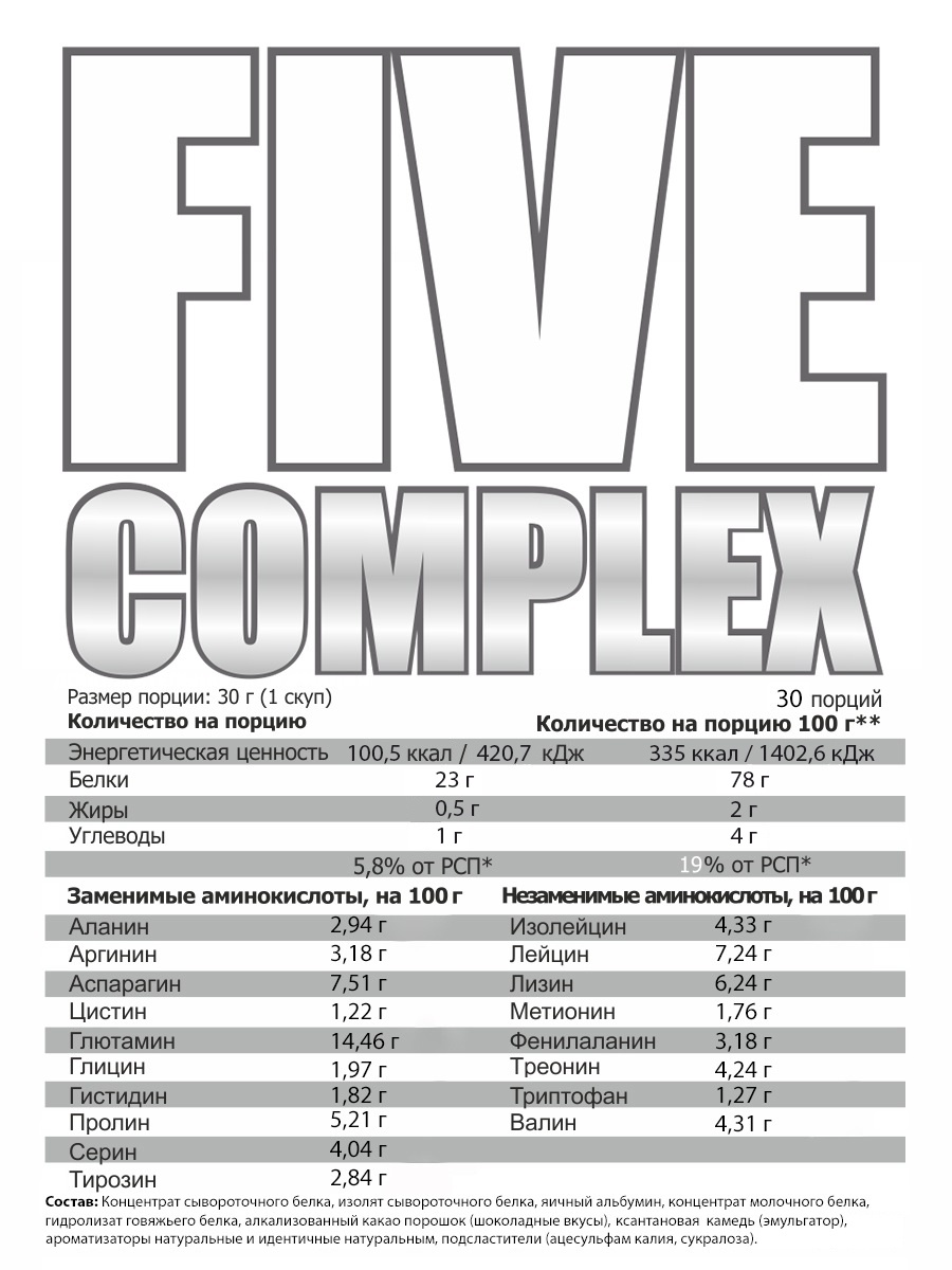 фото SteelPower Nutrition / Пятикомпонентный протеин Five Complex, 900 г, Шоколад