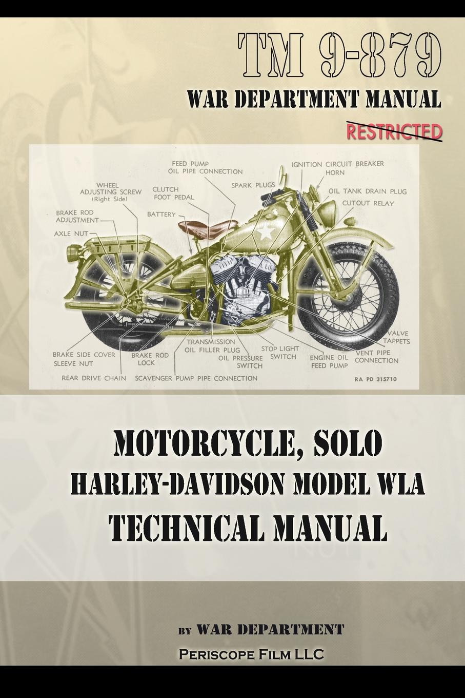 Motorcycle, Solo  Harley-Davidson Model WLA Technical Manual