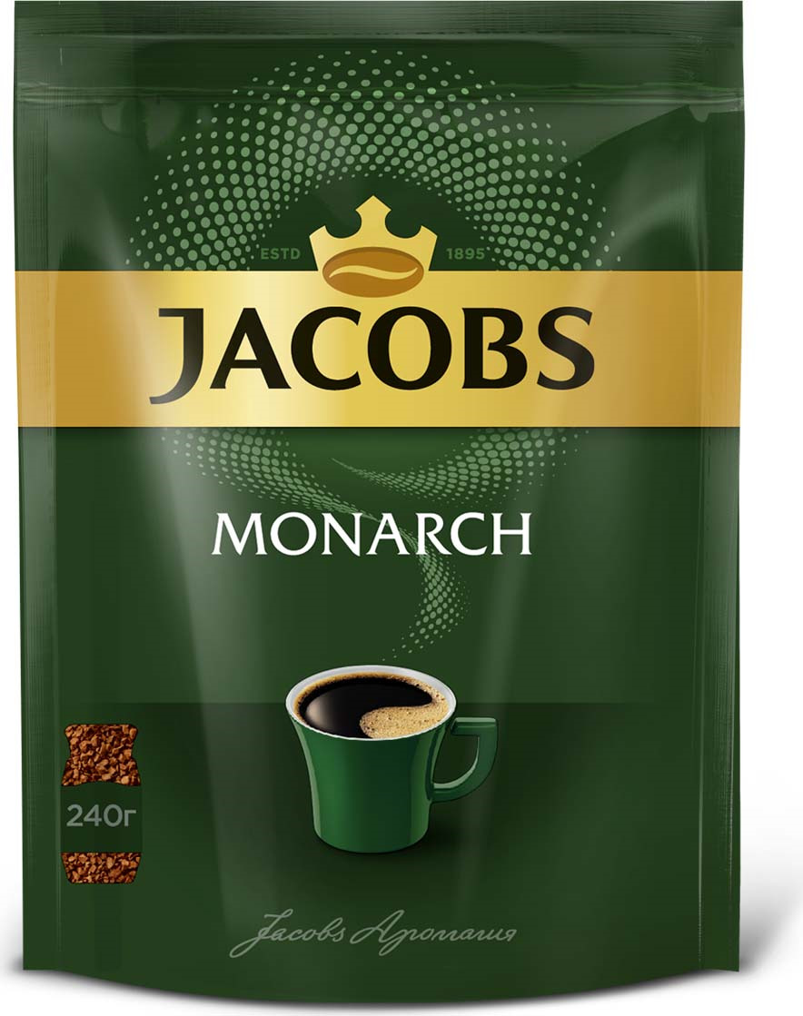 Характеристики Jacobs Monarch кофе растворимый, 240 г (пакет ...