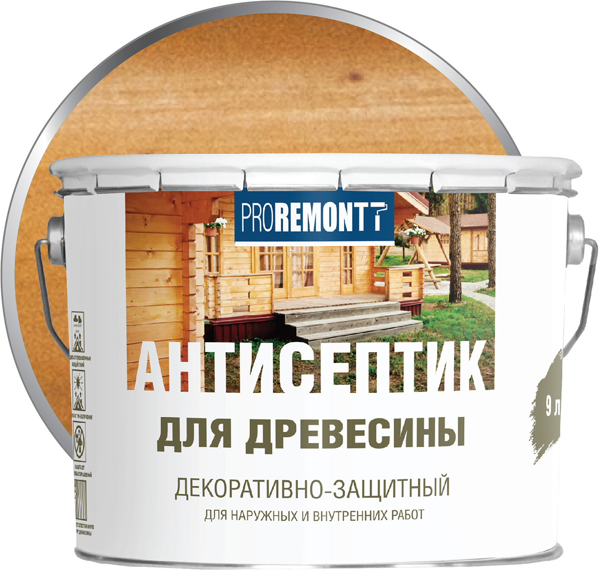 фото Антисептик для древесины Proremontt, орех, 9 л