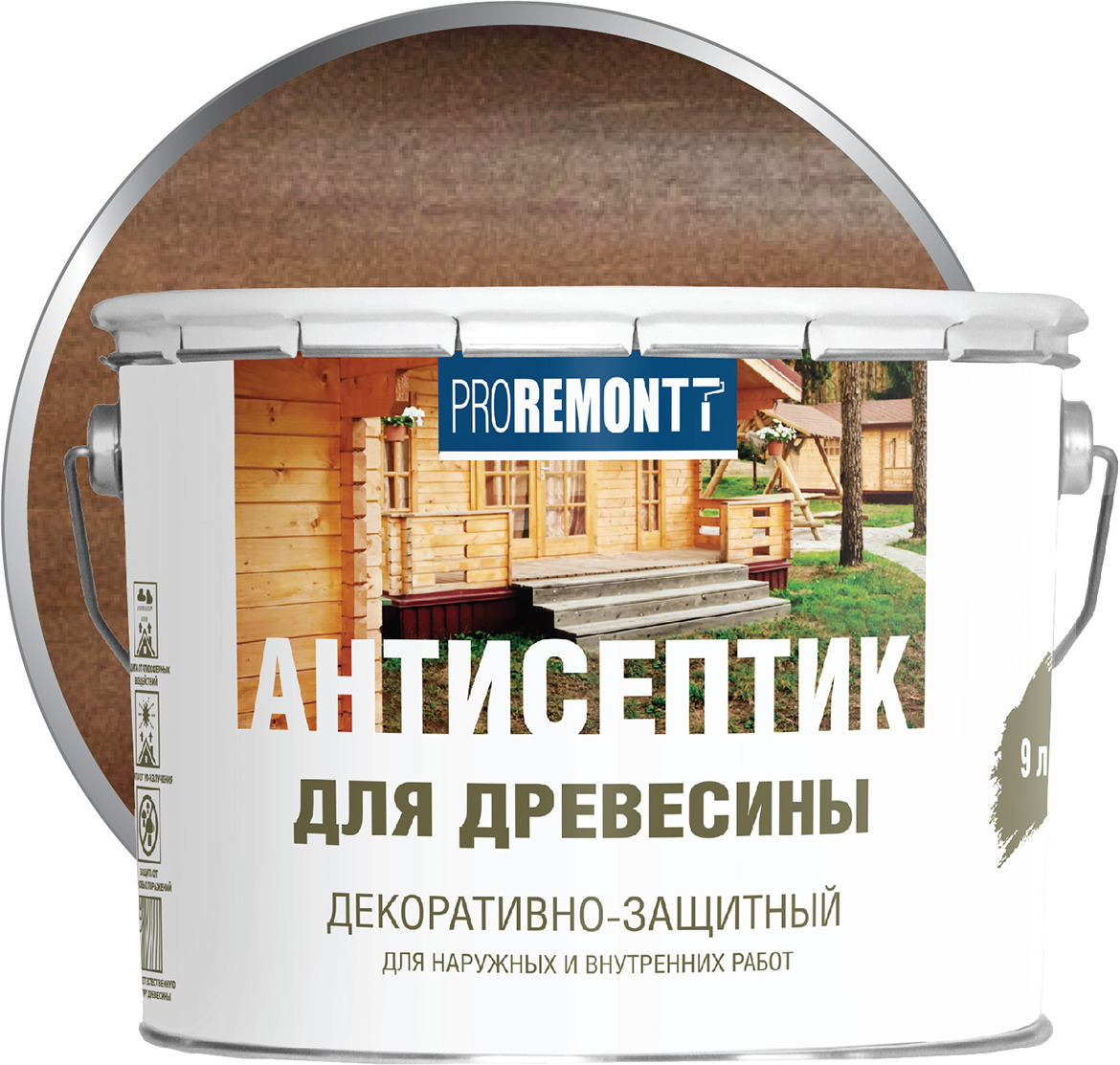 фото Антисептик для древесины Proremontt, палисандр, 9 л