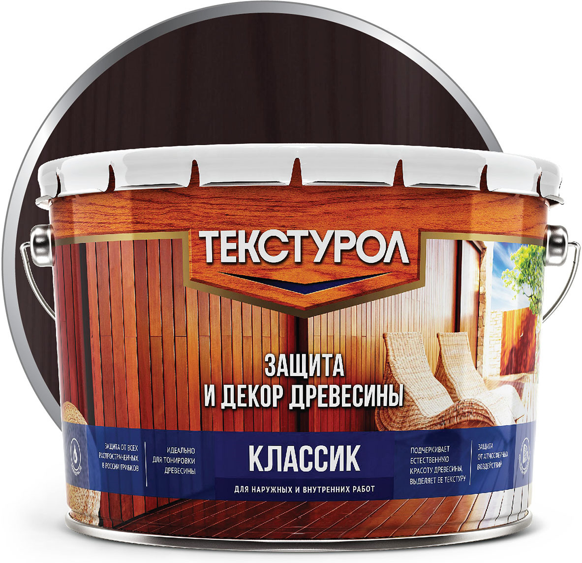 фото Пропитка Текстурол Классик, гварнери орех, 10 л