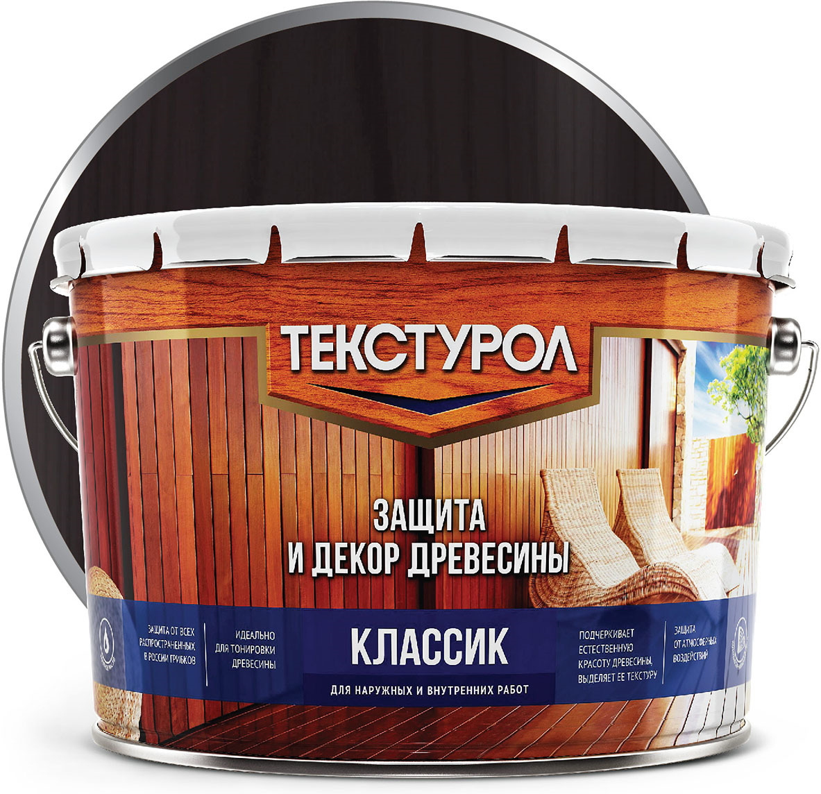 фото Пропитка Текстурол Классик, палисандр, 10 л