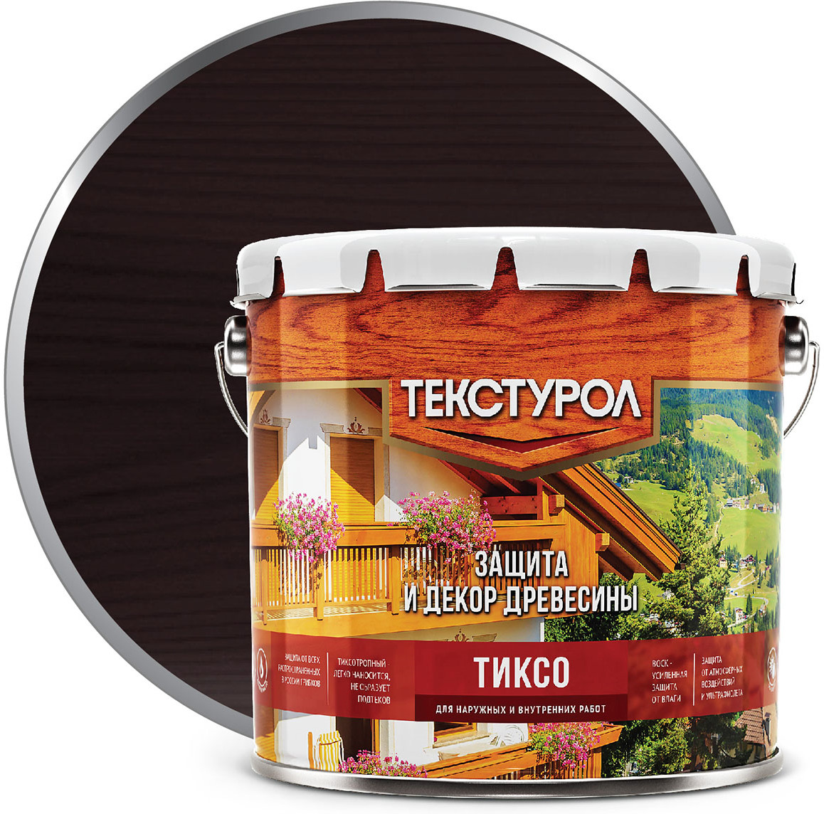 фото Пропитка Текстурол Тиксо, гварнери орех, 3 л