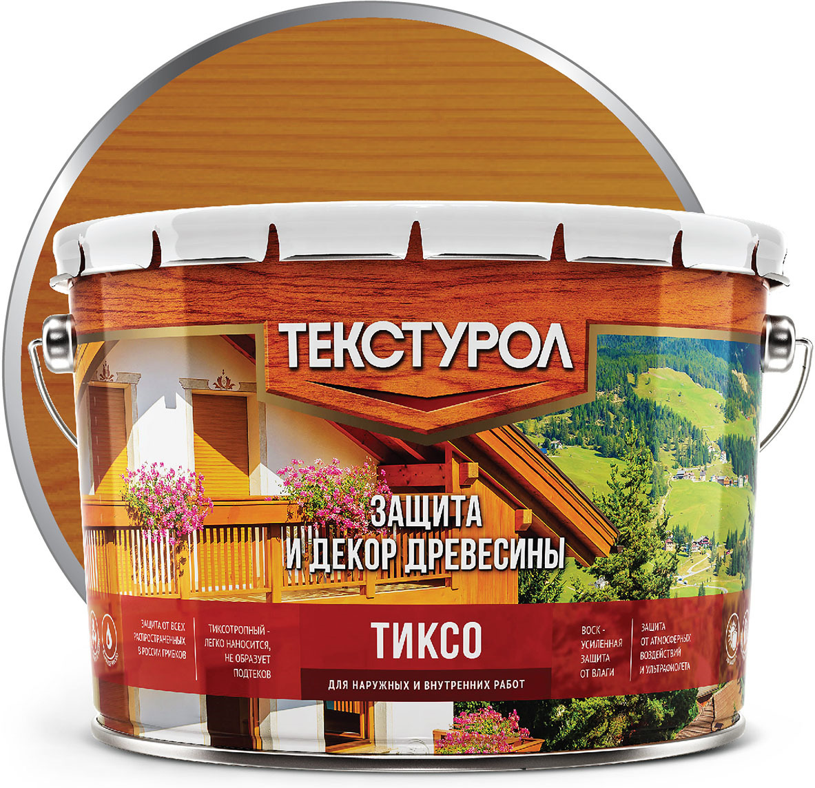 фото Пропитка Текстурол Тиксо, дуб, 10 л