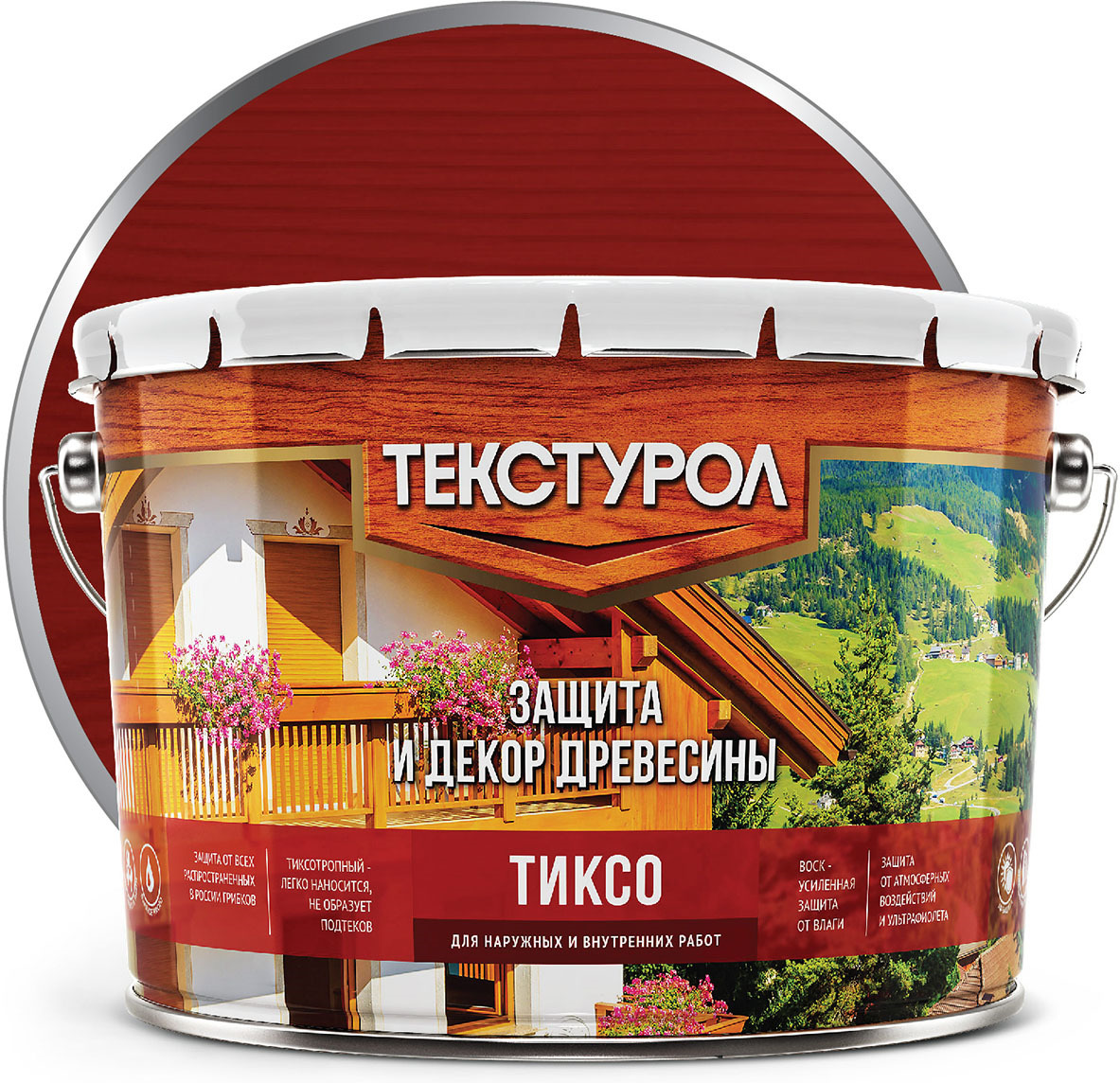 фото Пропитка Текстурол Тиксо, рябина, 10 л