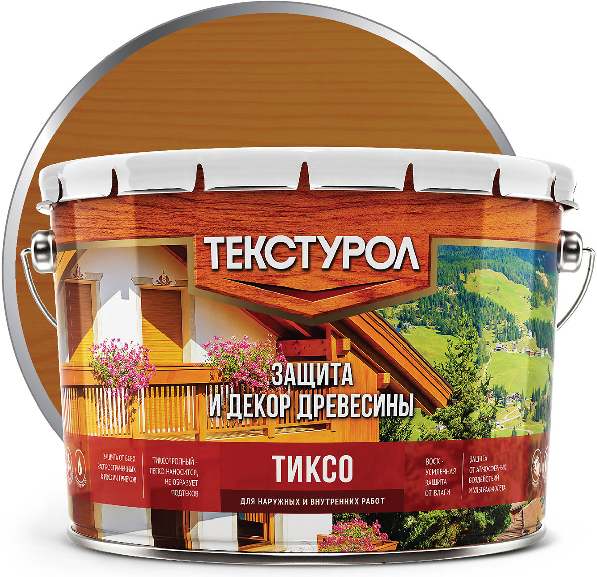 фото Пропитка Текстурол Тиксо, тик, 10 л