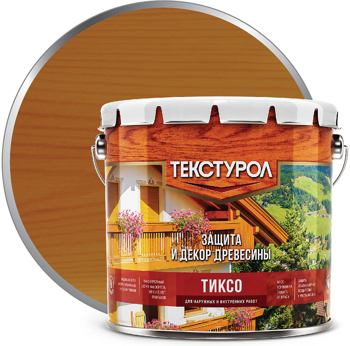 фото Пропитка Текстурол Тиксо, тик, 3 л