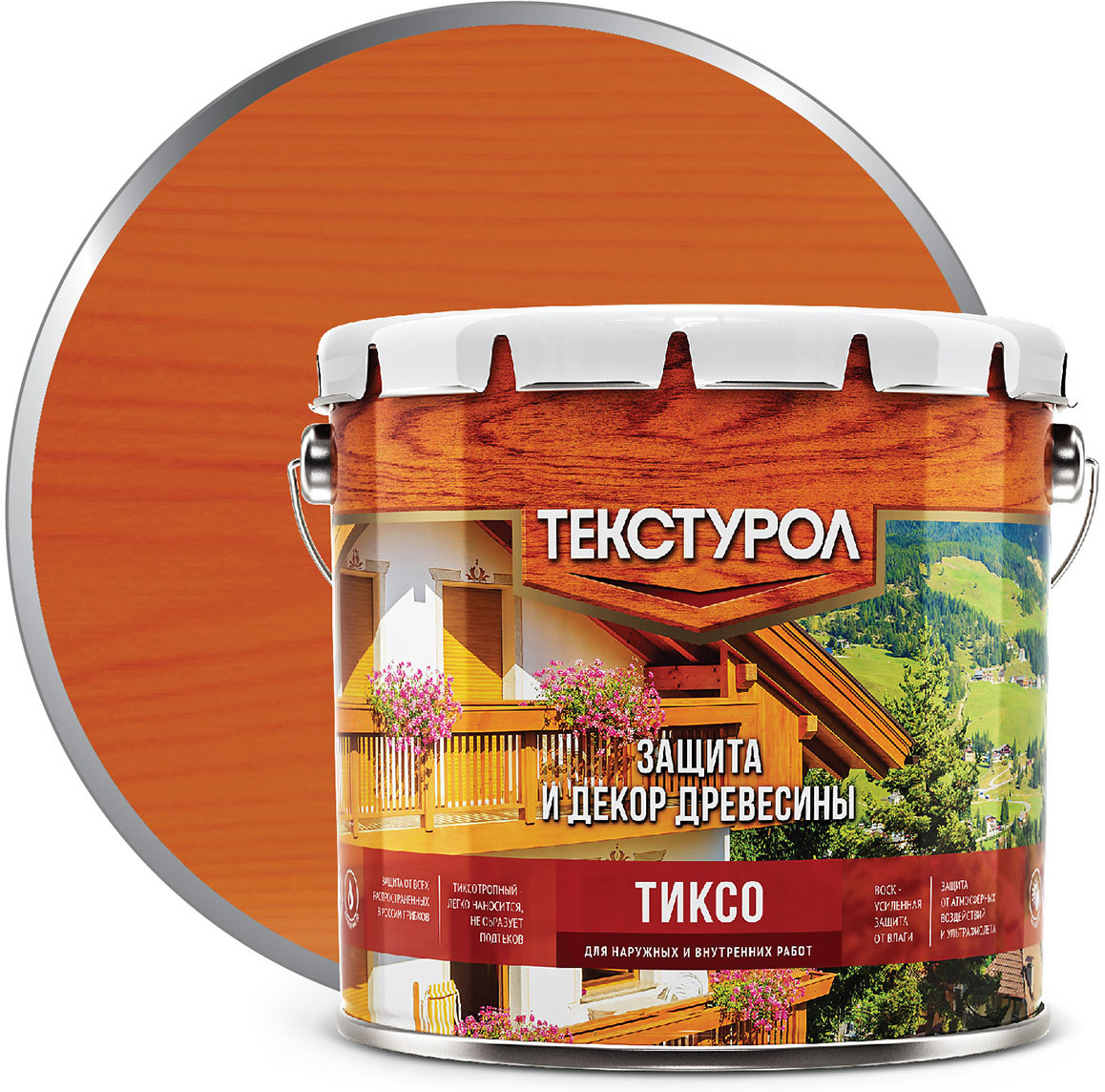 фото Пропитка Текстурол Тиксо, черешня, 3 л