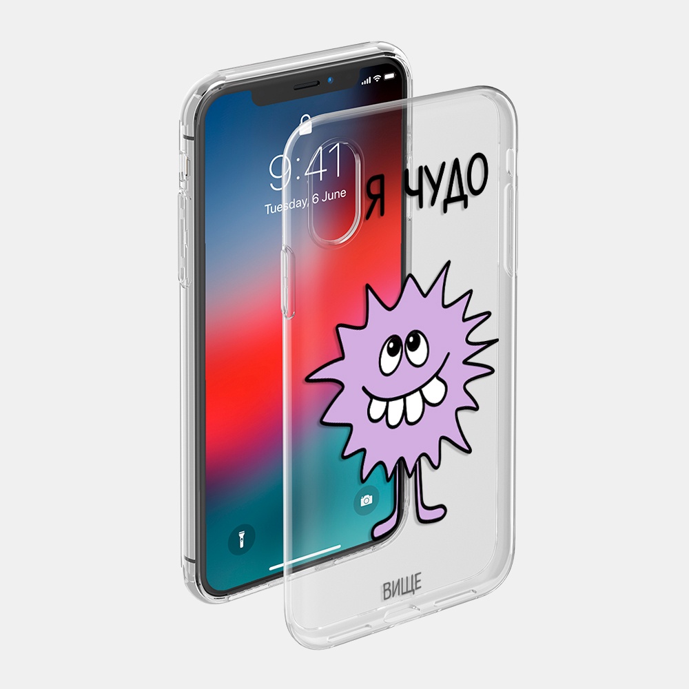 фото Чехол ONZO "OhMyCard" для Apple iPhone XR, прозрачный, Чудо