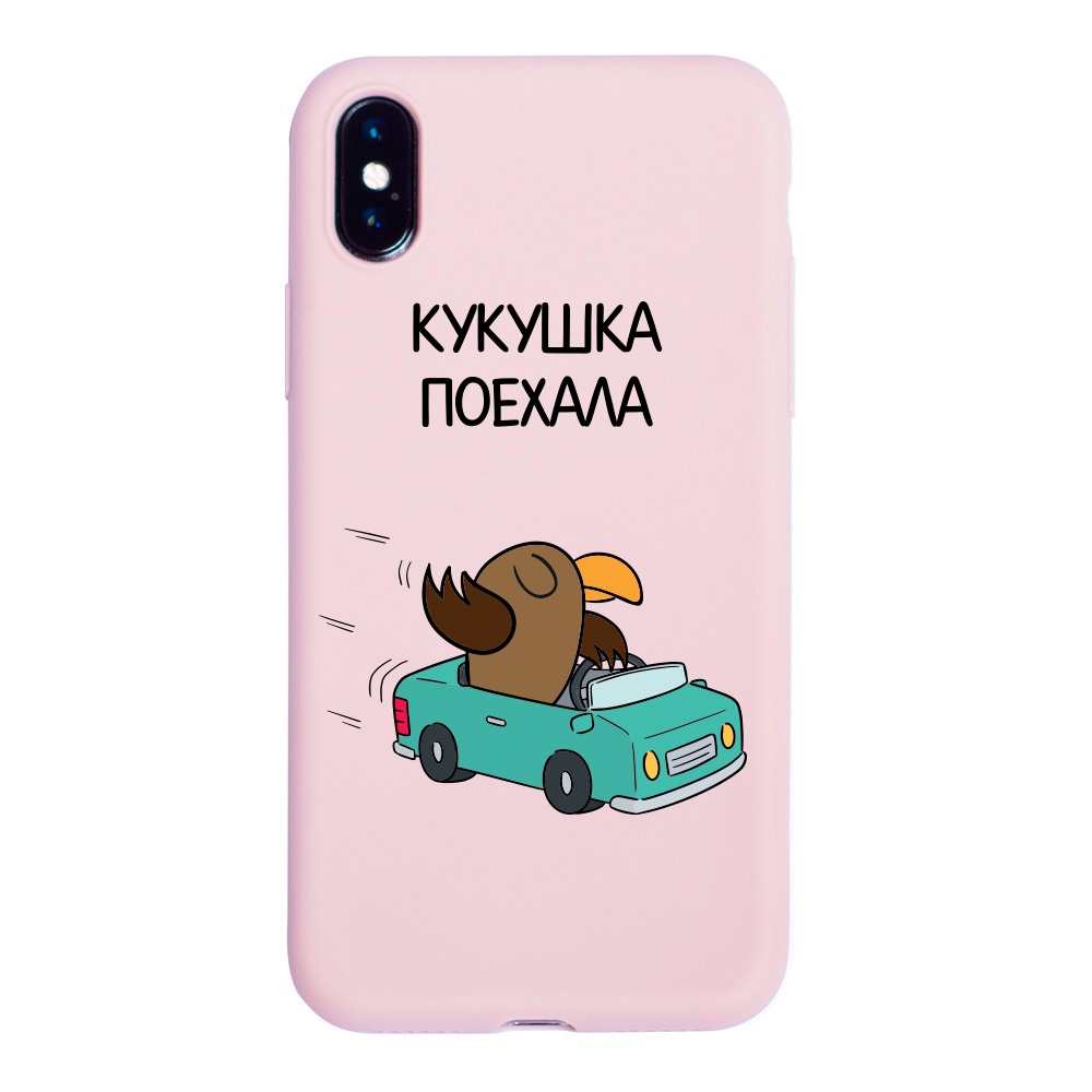 фото Чехол ONZO "OhMyCard" для Apple iPhone XS, розовый матовый, Кукушка