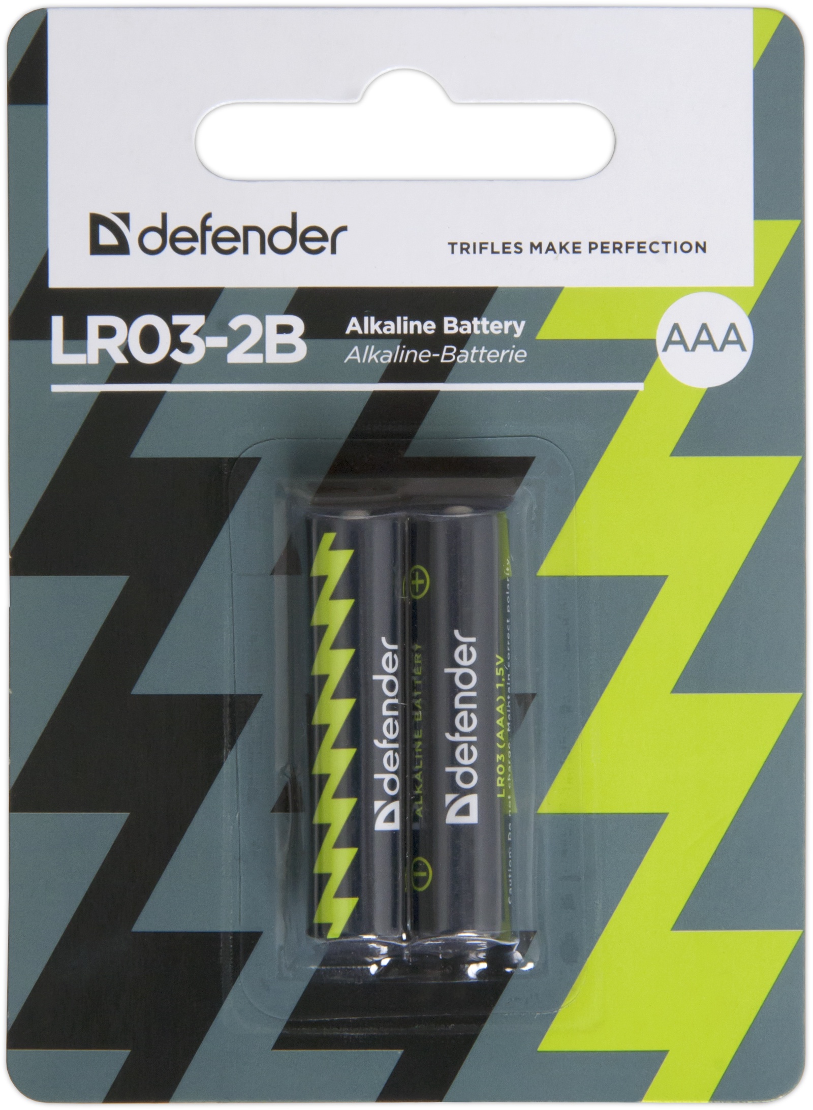 фото Батарейка алкалиновая Defender LR03-2B AAA, в блистере 2 шт