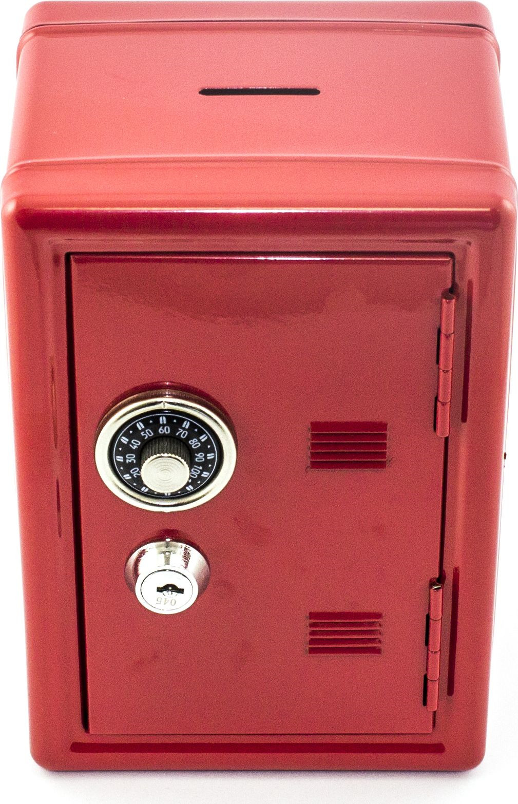 фото Копилка Эврика "Сейф", с ключом, цвет: красный, 12 х 17,5 х 10 см