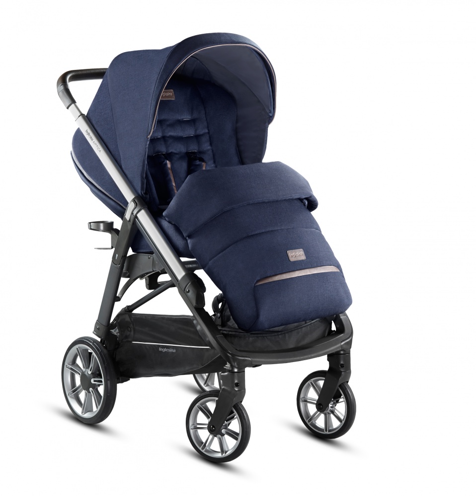 фото Inglesina Коляска 2 в 1 Aptica College Blue на шасси Aptica Graphite Coffee