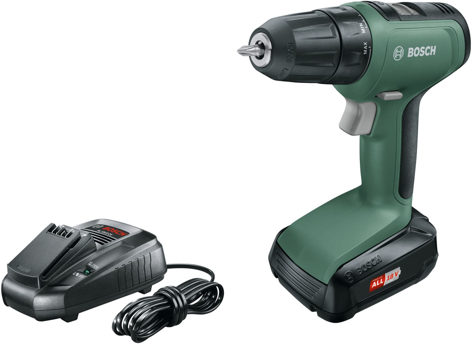 фото Дрель-шуруповерт аккумуляторная Bosch Universal Drill 18, 06039C8001, зеленый, черный