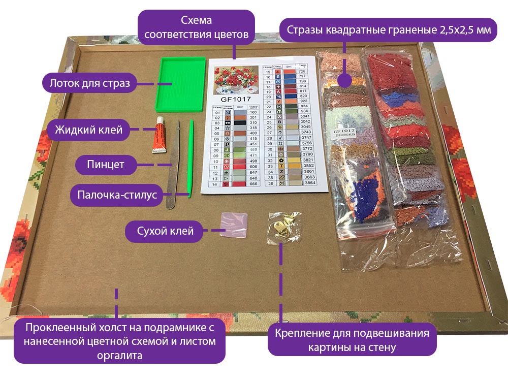 фото Алмазная мозаика Painting Diamond "Буйство красок", 40х50см