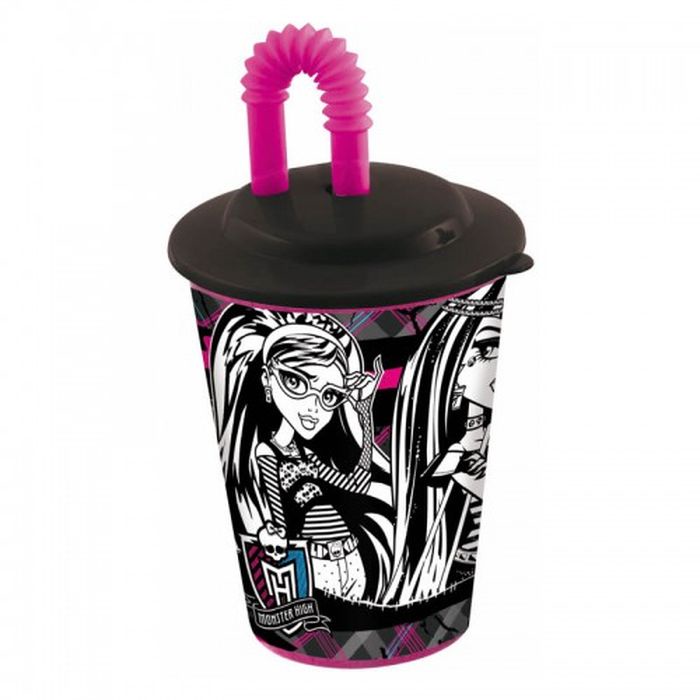 фото Стакан пластиковый с соломинкой Stor (450 мл). Monster High, арт.96114