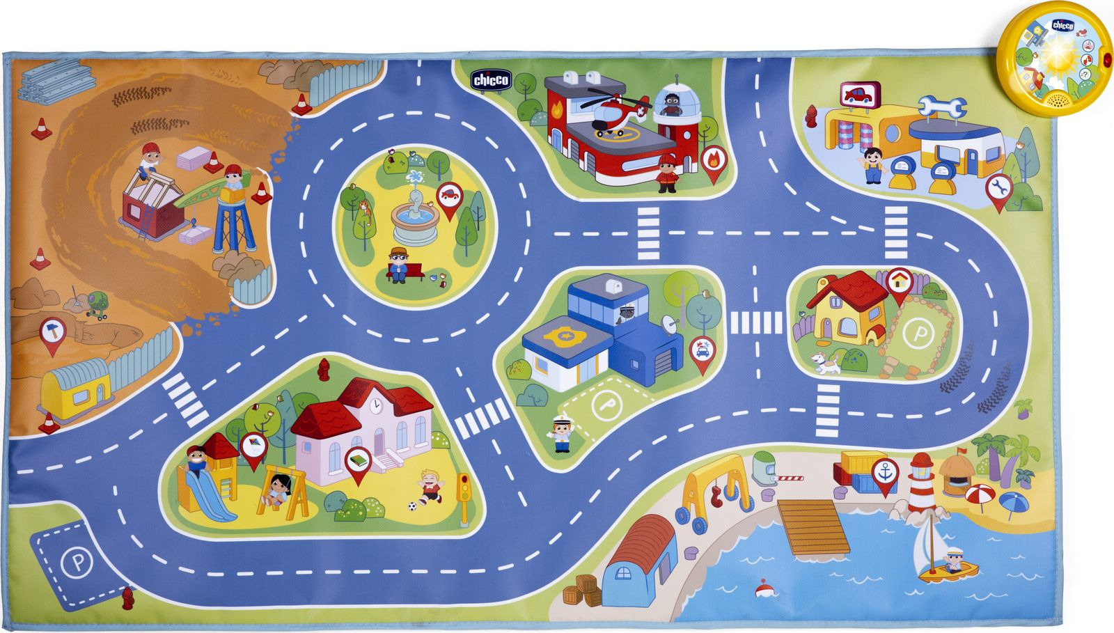 фото Игровой коврик Chicco Turbo Team Mini Turbo Touch City Playmat, с машинками, 00009700000000